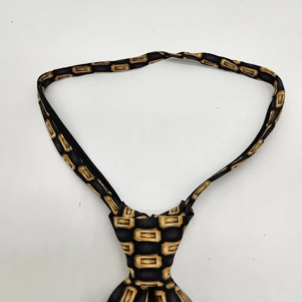 Jacob Roberts Nordstrom Zipper Tie Pre-Tied Necktie Adjustable‎ Geometric EUC